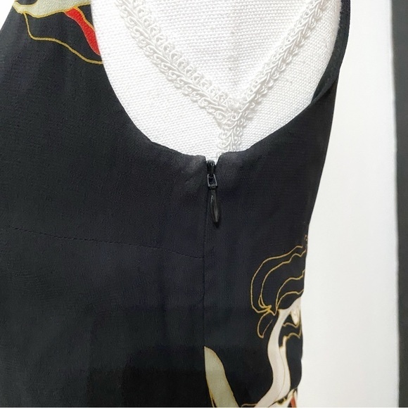 𝅺ARITZIA LITTLE MOON STELLERA BLACK ASIAN PRINT SLEEVELESS MINI DRESS - Picture 8 of 13